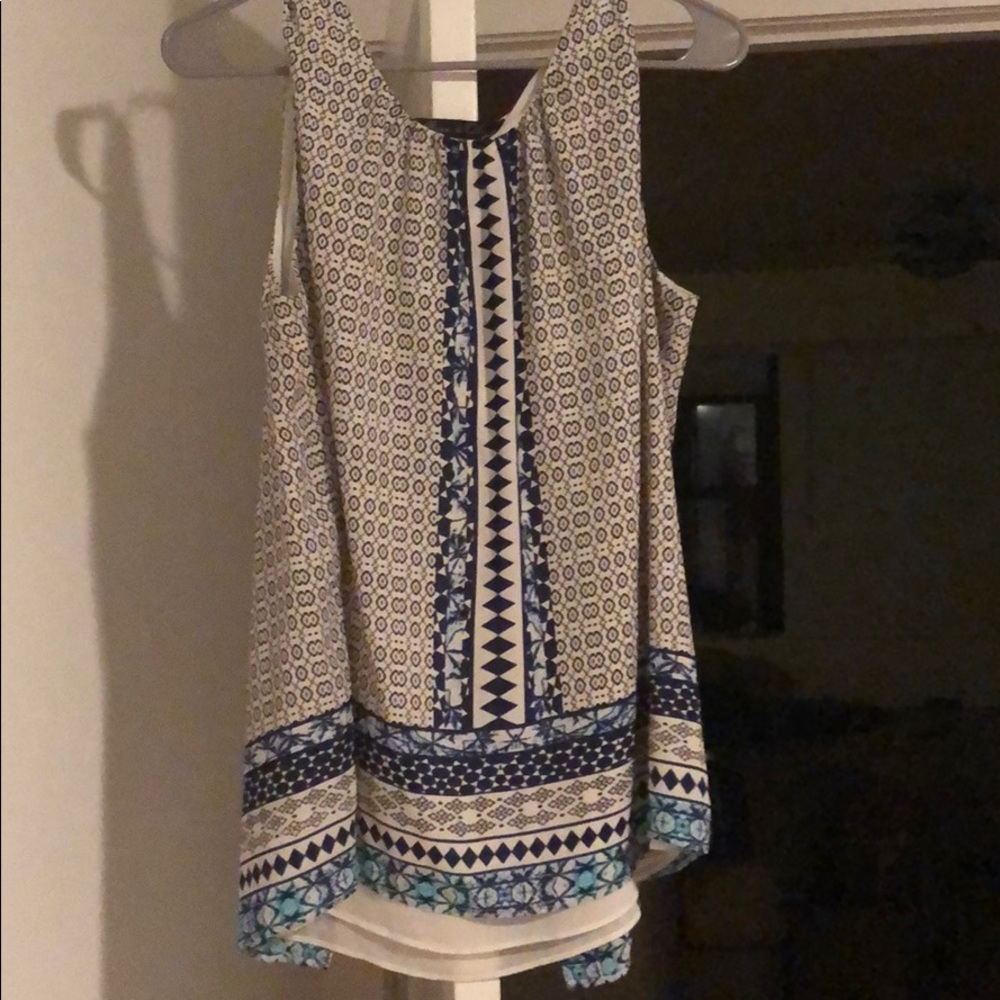 Blue and white tank top